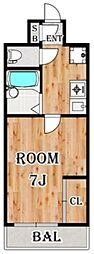 リアライズ本牧 1Kの間取図画像