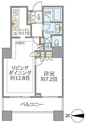 ブリリアタワー東京 805 8階1LDKの間取り