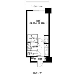 JR東海道・山陽本線 千里丘駅 徒歩5分の賃貸マンション 2階1Kの間取り