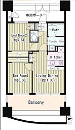 ミオカステーロ府中宮町 12階2LDKの間取り