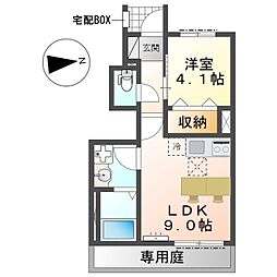 アウレリア 1LDKの間取図画像
