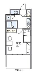 レオパレスＲＥＺＯＮ中百舌鳥 8階1Kの間取り