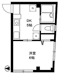 エクセルハイム 1階1DKの間取り