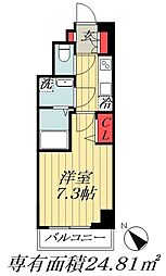 レフィールオーブ南行徳駅前 1Kの間取図画像