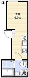 アレクシス羽田 1階ワンルームの間取り