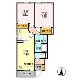ファミール5 2LDKの間取図画像