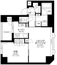 ベリスタ日本橋小伝馬町 1LDKの間取図画像