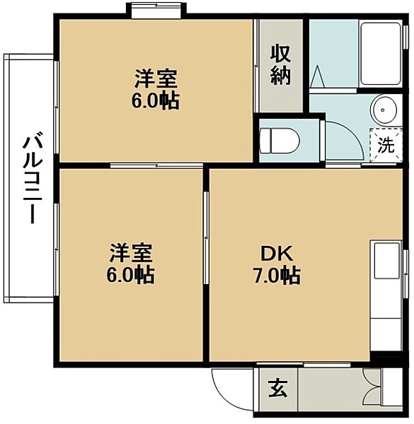 メゾンド・モア 201｜千葉県船橋市本中山３丁目(賃貸アパート2DK・2階・42.67㎡)の写真 その2