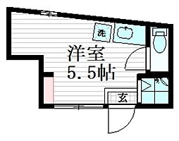 アーバンプレイス原宿 1階ワンルームの間取り