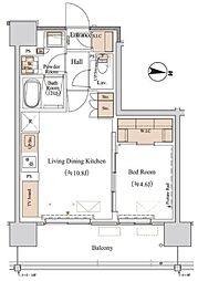 ブランシエスタ木場 7階1LDKの間取り
