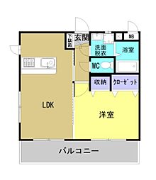 アジュール中町 1LDKの間取図画像