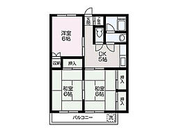 コーポ石塚 3DKの間取図画像