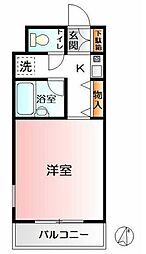 パークヒルズ 1Kの間取図画像