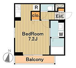 京王相模原線 京王堀之内駅 徒歩9分の賃貸アパート 1階1Kの間取り