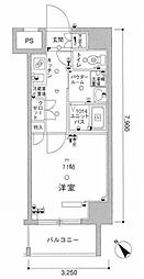 スカイコート巣鴨 1Kの間取図画像
