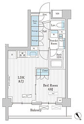 パークアクシス門前仲町テラス 1LDKの間取図画像