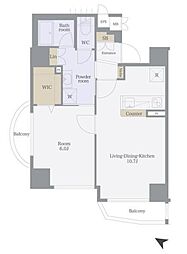 フィオリーシェ東浅草 1LDKの間取図画像