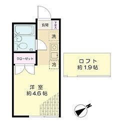 JR南武線 稲城長沼駅 徒歩8分の賃貸アパート 1階ワンルームの間取り