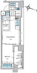 ルフォンプログレ神田プレミア 3階1DKの間取り