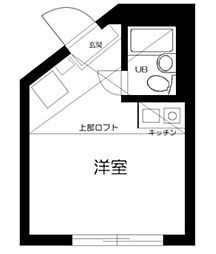 マイプラン旭丘Ａ棟 1階ワンルームの間取り