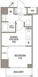 エスティメゾン赤羽2 8階1DKの間取り