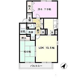 山陽電鉄本線 東須磨駅 徒歩7分の賃貸アパート 2階2LDKの間取り