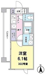 渡邉ビル ヴノアピオン 3階1Kの間取り