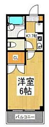日神パレステージ玉川上水 1Kの間取図画像