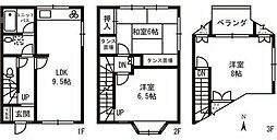 荒川5丁目貸戸建て 1階3LDKの間取り