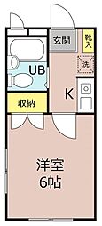 クレアール茅ヶ崎2 1Kの間取図画像