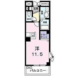 グリーンヒルズ大澤Ｂ 3階ワンルームの間取り