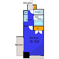 京急本線 大森町駅 徒歩3分の賃貸マンション 5階1Kの間取り