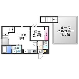 GRANDTIC雅・堺東 1LDKの間取図画像