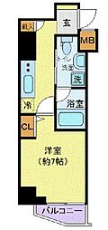 JR総武線 錦糸町駅 徒歩7分の賃貸マンション 3階1Kの間取り