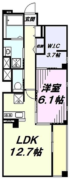 Le Soleil 紫峰 ｜埼玉県所沢市東住吉(賃貸マンション1SLDK・3階・52.28㎡)の写真 その2