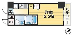 エステムプラザ神戸大開通ルミナス 1Kの間取図画像
