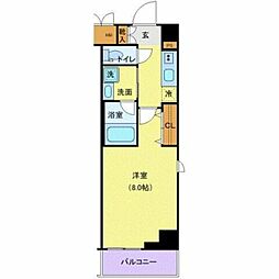 東京メトロ有楽町線 辰巳駅 徒歩9分の賃貸マンション 5階1Kの間取り