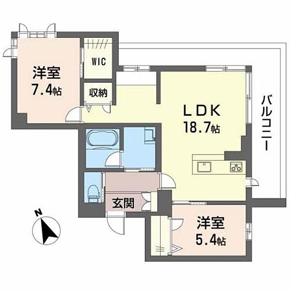 エグゼクティブ東福原 0201｜鳥取県米子市東福原１丁目(賃貸マンション2LDK・2階・73.20㎡)の写真 その2