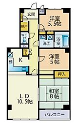 愛幸中葛西マンション 3LDKの間取図画像