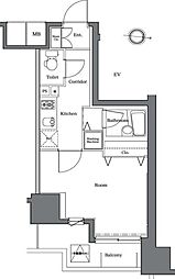 RASIS大山-山手通り 13階1Kの間取り