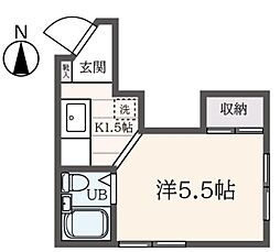 エーデル桜台 1Kの間取図画像