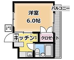 ニューウエイブ 3階1Kの間取り