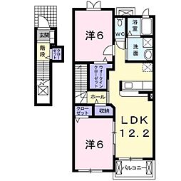 ラ・ポワール2 2LDKの間取図画像