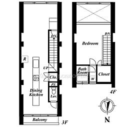 ｃ−ＭＡ2　元麻布 2階1LDKの間取り