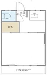 青晴荘 1階1Kの間取り