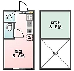 Glanz町屋I 1階ワンルームの間取り