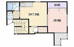 サウスヴィレッジ2 1DKの間取図画像