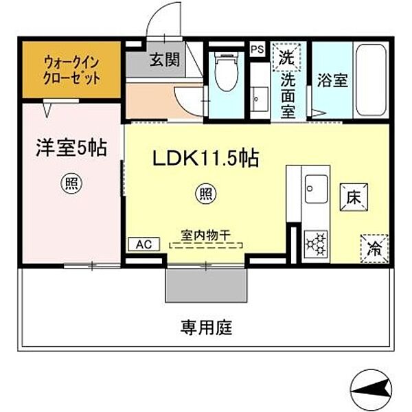 ラ・ルーチェ宮の陣駅前 102｜福岡県久留米市宮ノ陣１丁目(賃貸アパート1LDK・1階・41.31㎡)の写真 その2