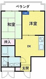 メゾンコム 2DKの間取図画像