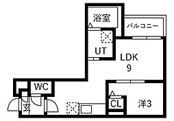 Jack okegawaizumiI 1LDKの間取図画像